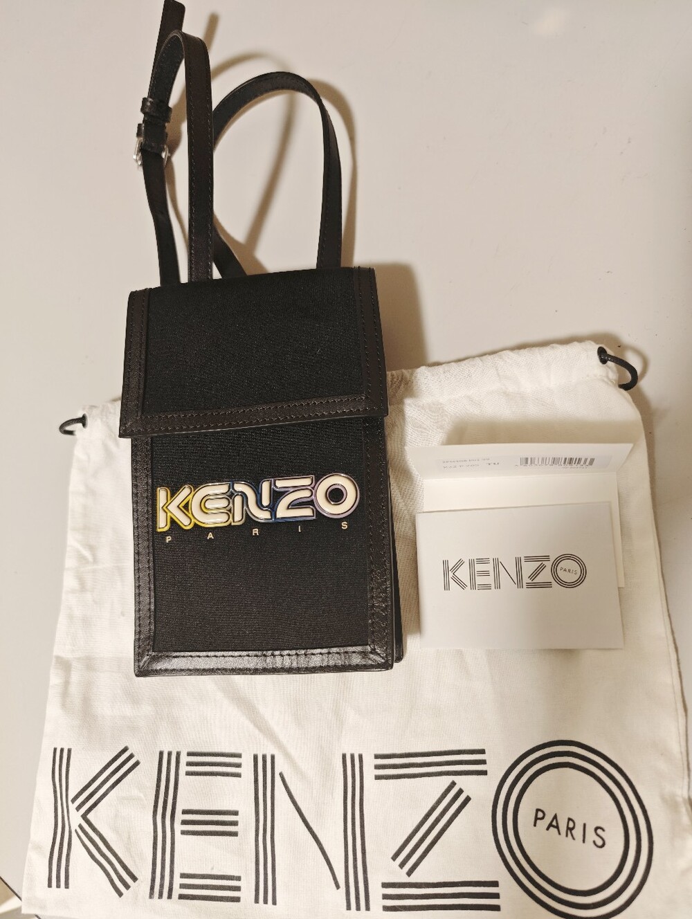 Kenzo Black Crossbody with Multicolor Logo